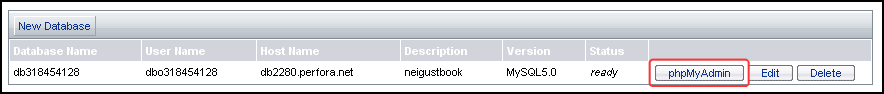 Select phpMyAdmin